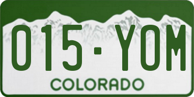 CO license plate 015YOM