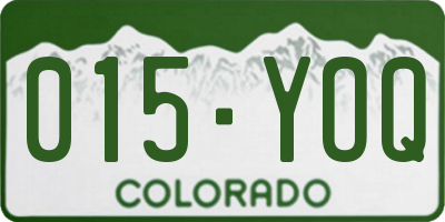 CO license plate 015YOQ