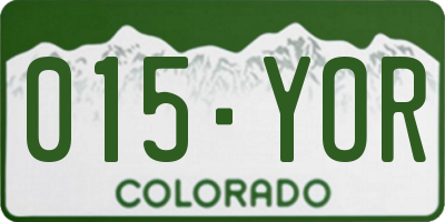 CO license plate 015YOR