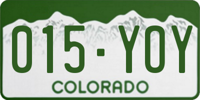 CO license plate 015YOY