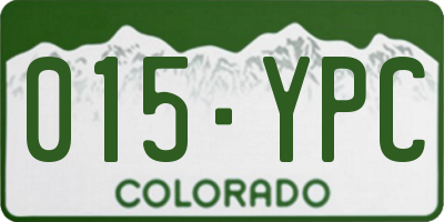CO license plate 015YPC