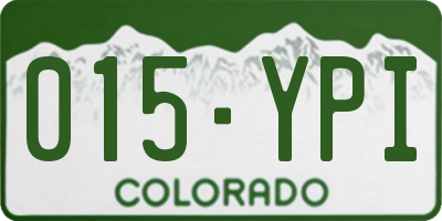 CO license plate 015YPI