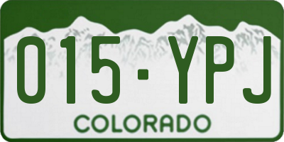 CO license plate 015YPJ