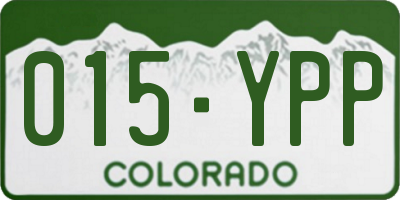 CO license plate 015YPP