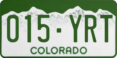 CO license plate 015YRT