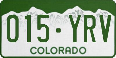 CO license plate 015YRV