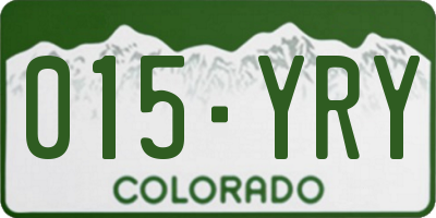 CO license plate 015YRY