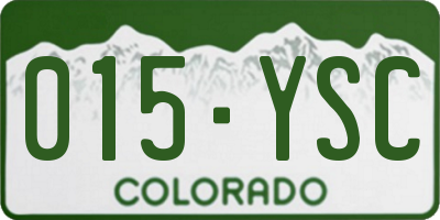 CO license plate 015YSC