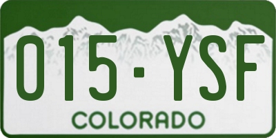 CO license plate 015YSF