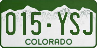 CO license plate 015YSJ