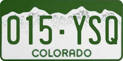 CO license plate 015YSQ