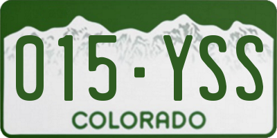CO license plate 015YSS