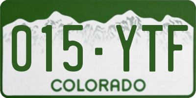 CO license plate 015YTF