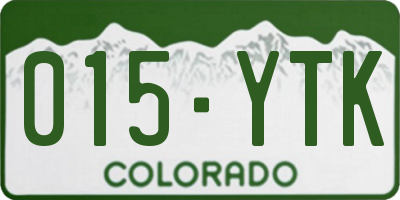 CO license plate 015YTK