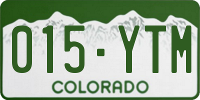 CO license plate 015YTM