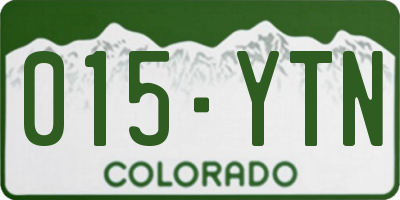 CO license plate 015YTN