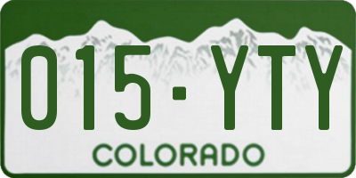 CO license plate 015YTY