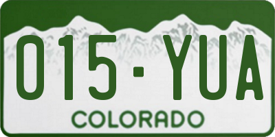 CO license plate 015YUA