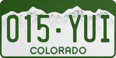 CO license plate 015YUI