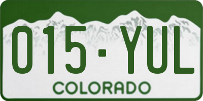 CO license plate 015YUL