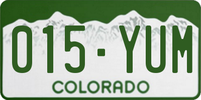 CO license plate 015YUM