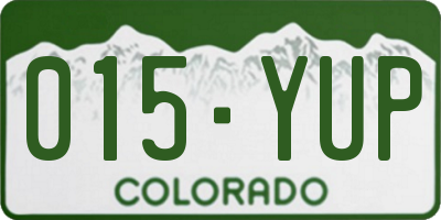 CO license plate 015YUP
