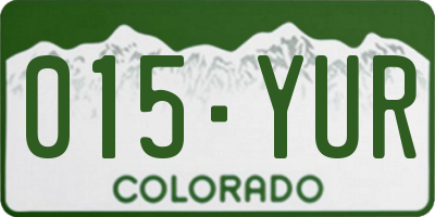 CO license plate 015YUR