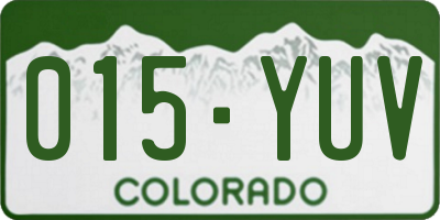 CO license plate 015YUV