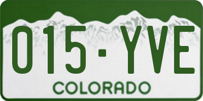 CO license plate 015YVE
