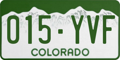 CO license plate 015YVF