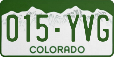 CO license plate 015YVG