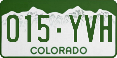 CO license plate 015YVH