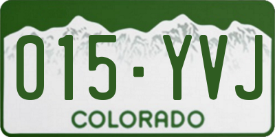 CO license plate 015YVJ