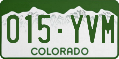 CO license plate 015YVM