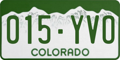 CO license plate 015YVO