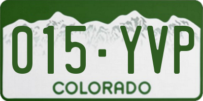 CO license plate 015YVP
