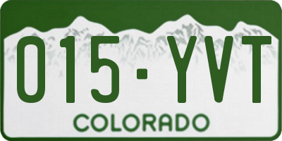 CO license plate 015YVT