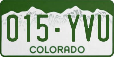 CO license plate 015YVU