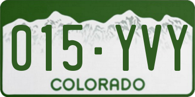 CO license plate 015YVY