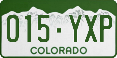 CO license plate 015YXP