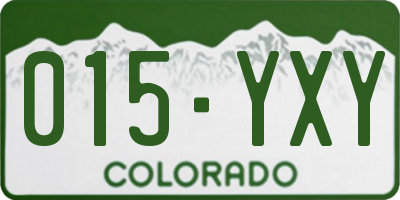 CO license plate 015YXY