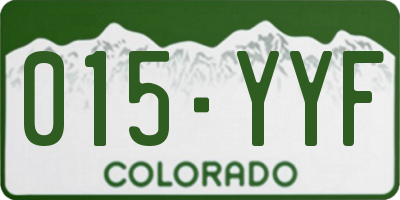 CO license plate 015YYF