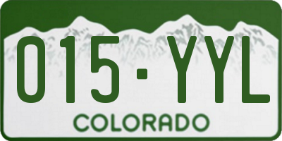 CO license plate 015YYL