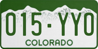 CO license plate 015YYO