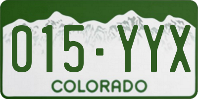 CO license plate 015YYX