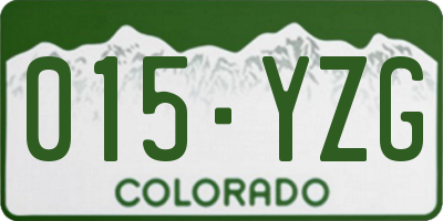 CO license plate 015YZG
