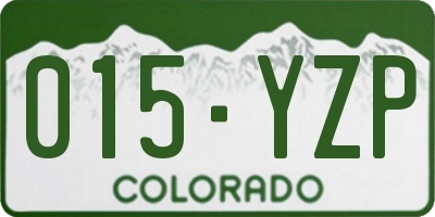 CO license plate 015YZP