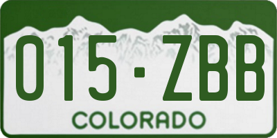 CO license plate 015ZBB