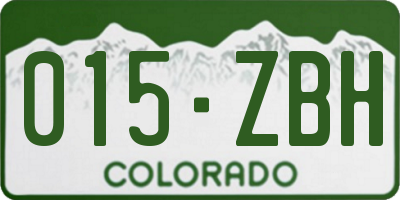 CO license plate 015ZBH