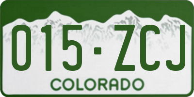 CO license plate 015ZCJ